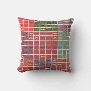 Funny Seamless Moustache Retro Cushion