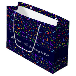 Funny Seamless Pattern Abracadabra Colourful Text Large Gift Bag