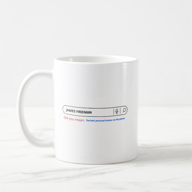 Funny Search Bar Personal Trainer Humour Coffee Mug (Left)