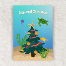 Funny Seas and Greetings Ocean Christmas Tree Flat