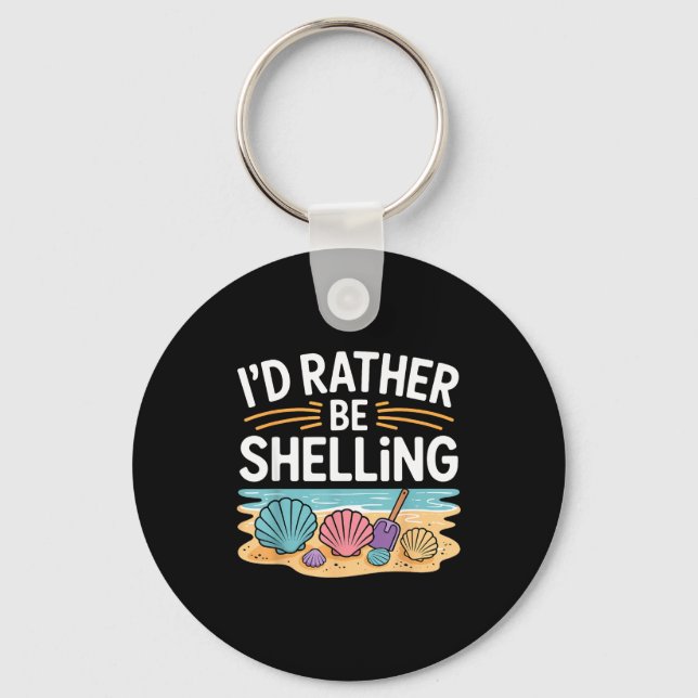 Funny Seashell Design For Men Women Sea Shell Seas Key Ring (Front)