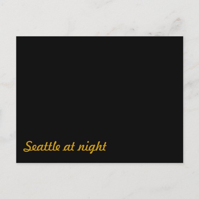Funny: Seattle at Night Postcard (Front)