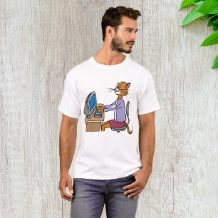Funny Secretary Cat Cartoon Office Humour  T-Shirt