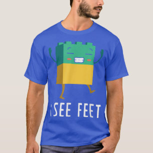 Funny See Feet Big Building Blocks Master Builder T-Shirt