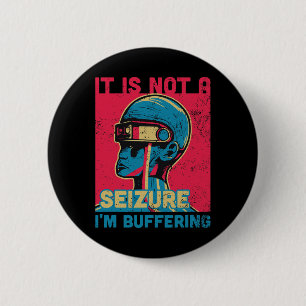 Funny Seizure - Purple ribbon for Epilepsy Awarene 6 Cm Round Badge