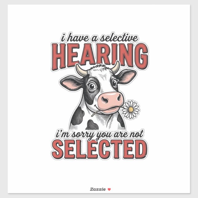 Funny Selective Hearing Cow Vintage Shirt Design_1 (Sheet)