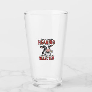 Funny Selective Hearing Cow Vintage Shirt Design_1 Glass