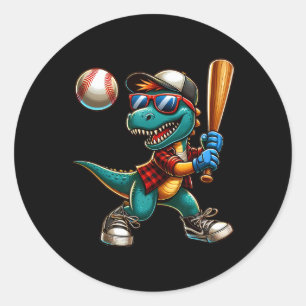 Funny Sell Dinosaur Boy Player Sport Love T-rex Gi Classic Round Sticker