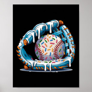 Funny Sell Glove Drip Ice Cream Players Kids Boys Poster