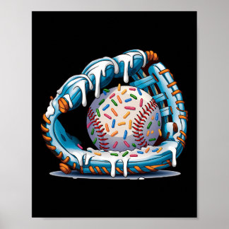Funny Sell Glove Drip Ice Cream Players Kids Boys  Poster