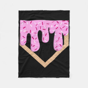 Funny Sell Ice Cream Dripping Sell Home Plate Drip Fleece Blanket