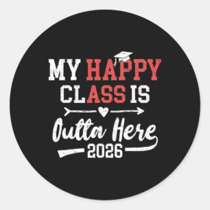 Funny Senior 2026 Graduate Cl Of 2026 Graduation H Classic Round Sticker