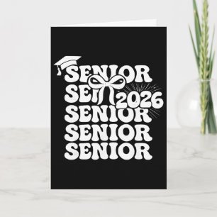Funny Senior 2026 Graduation Coquette Bow Grad Cl Card