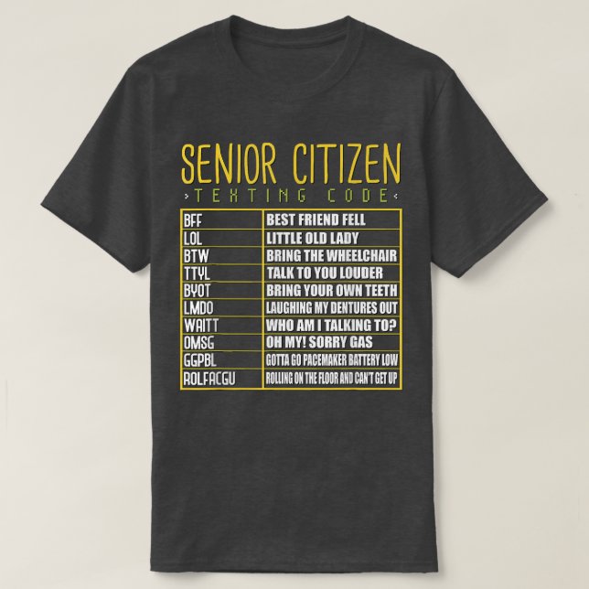 Funny Senior Citizen Texting Code Cool Grandpa Gra T-Shirt (Design Front)