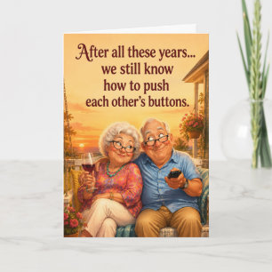 Funny Senior Couple Anniversary Card