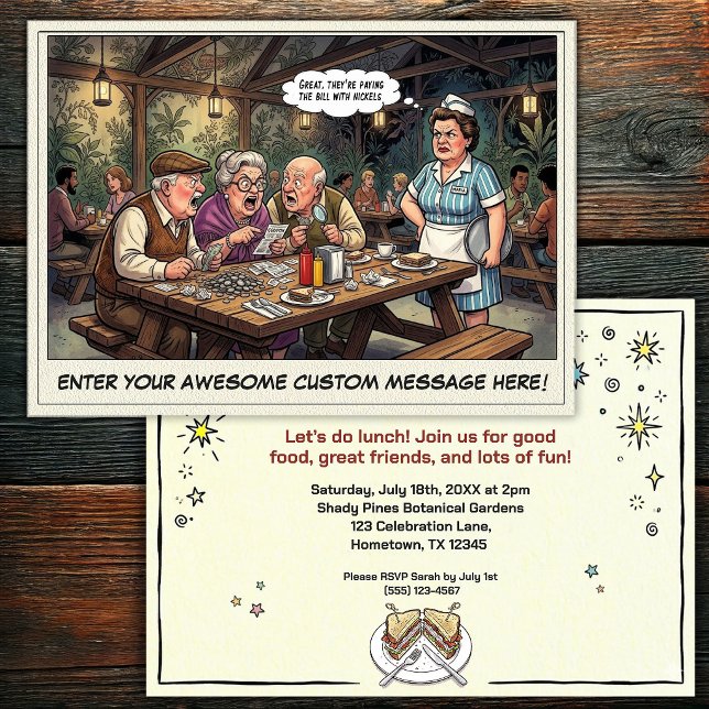 Funny Senior Lunch Group Invitation (Creator Uploaded)