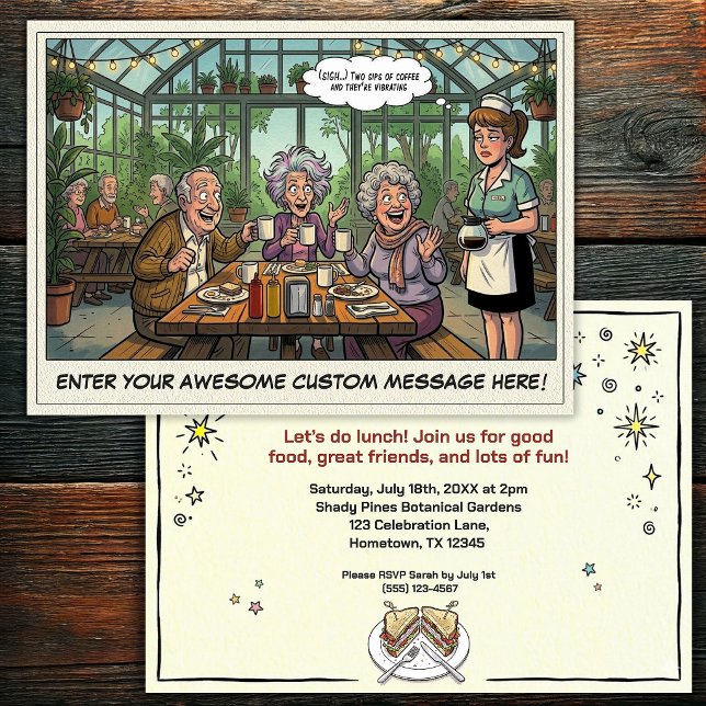 Funny Senior Lunch Group Invitation (Creator Uploaded)
