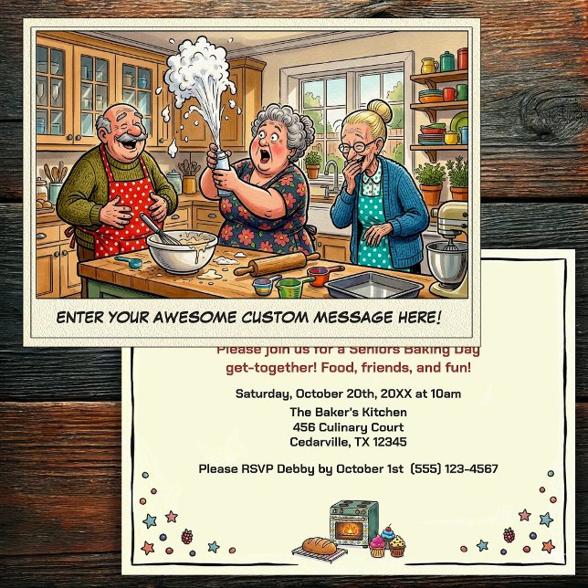 Funny Seniors Baking Get-together Invitation (Creator Uploaded)