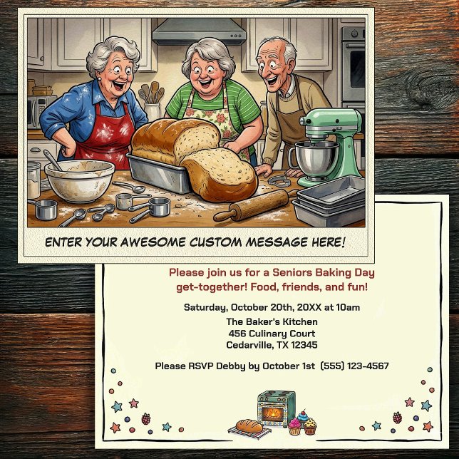 Funny Seniors Baking Get-together Invitation (Creator Uploaded)