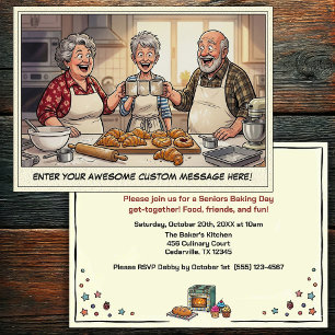 Funny Seniors Baking Get-together Invitation