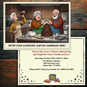 Funny Seniors Baking Get-together Invitation