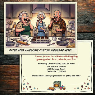 Funny Seniors Baking Get-together Invitation