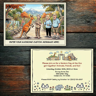 Funny Seniors Day at the Zoo Get-together Invitation