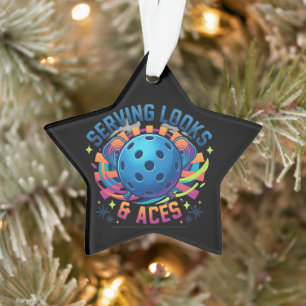 Funny Serving Looks & Aces Quote Personalised Name Ornament