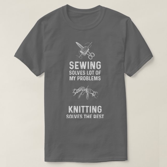 Funny Sewing And Knitting Gift Christmas Humour De T-Shirt (Design Front)
