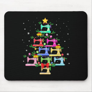 Funny Sewing Christmas Tree Christmas Ornament Wom Mouse Pad