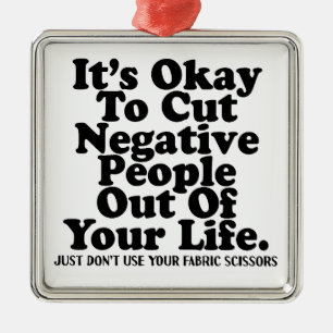 Funny Sewing Fabric Scissors Quote Quilter Sewist Metal Tree Decoration