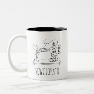 Funny Sewing,Quilter Gift, Sewing Lover, Sewciopat Two-Tone Coffee Mug