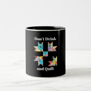 Funny Sewing Quilting Lovers Two-Tone Coffee Mug