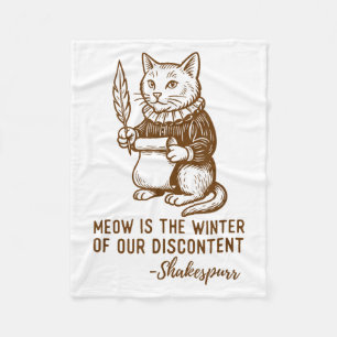 Funny Shakespeare Quote Cat Shakespurr  Fleece Blanket