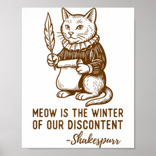 Funny Shakespeare Quote Cat Shakespurr  Poster