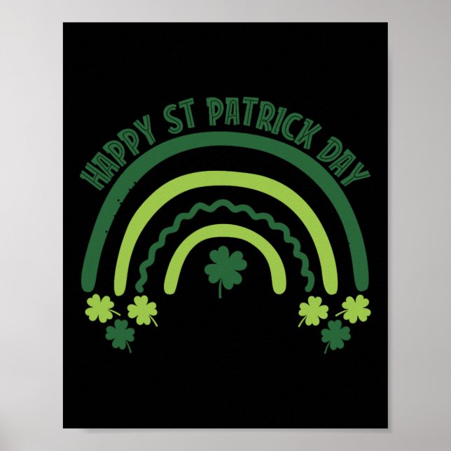 Funny Shamrock Breast Rainbow Irish St Patricks Da Poster (Front)