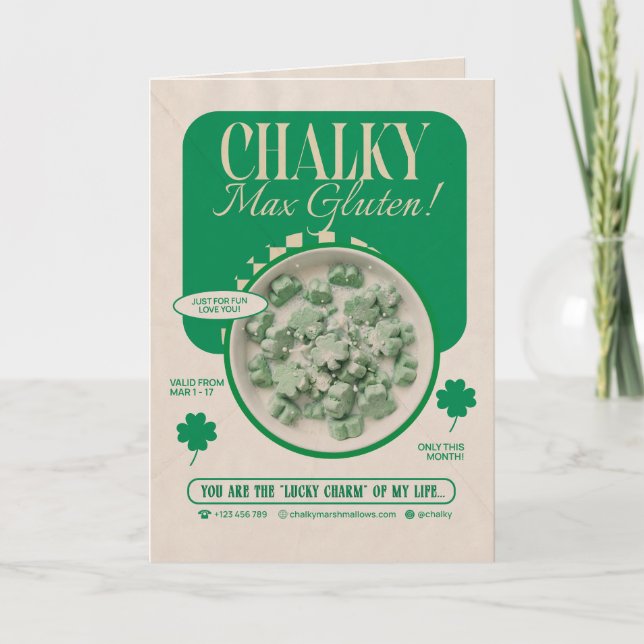 Funny Shamrock Clover Card – For Him (Front)