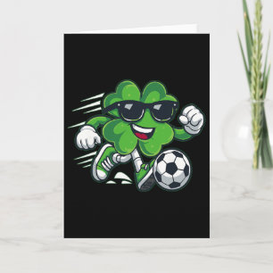 Funny Shamrock Clover Soccer Lover St Patricks Day Card