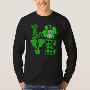 Funny Shamrock Green Plaid Love Mule St Patrick's T-Shirt