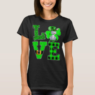 Funny Shamrock Green Plaid Love Mule St. Patrick's T-Shirt