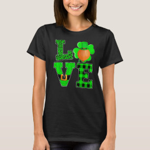 Funny Shamrock Green Plaid Love Onion St. Patrick' T-Shirt