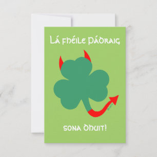 Funny Shamrock Happy St Patrick's Day in Gaelic Invitation