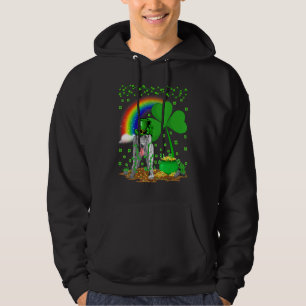 Funny Shamrock Rainbow Irish Wolfhound Dog St Patr Hoodie