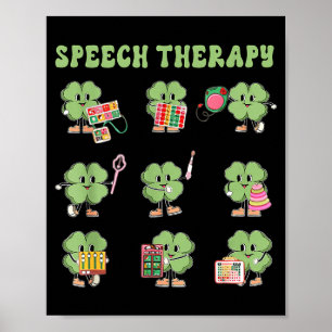 Funny Shamrock Speech Therapy St Patrick's Day Slp Poster