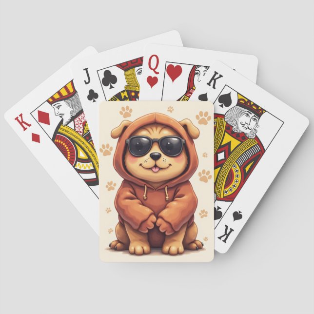 Funny Shar-Pei Kawaii Dog Playing Cards (Back)