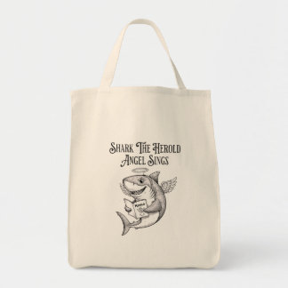 Funny Shark Angel Christmas Tote Bag
