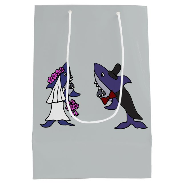 Funny Shark Bride and Groom Gift Bag (Back)