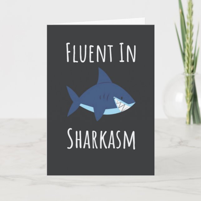 Funny Shark Cards Humour Humourous Ocean Water (Front)