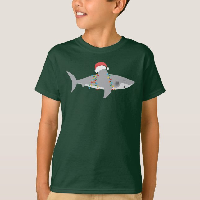 Funny Shark Christmas Tee Shirt (Front)