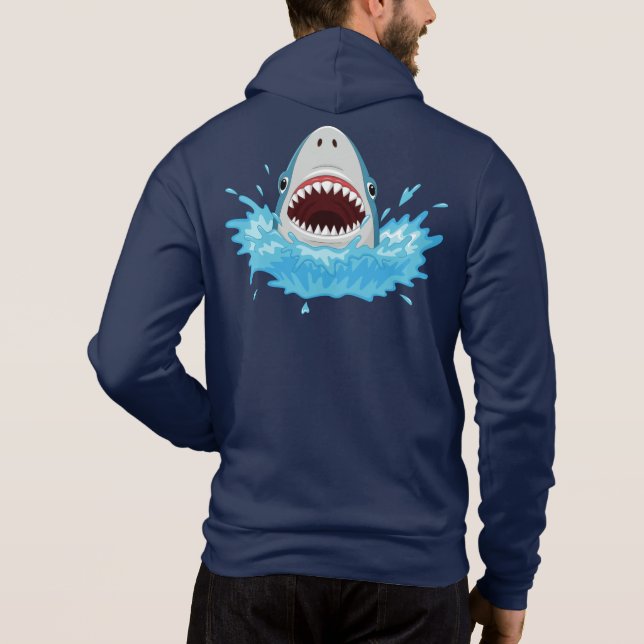 Funny Shark custom text Hoodie (Back)